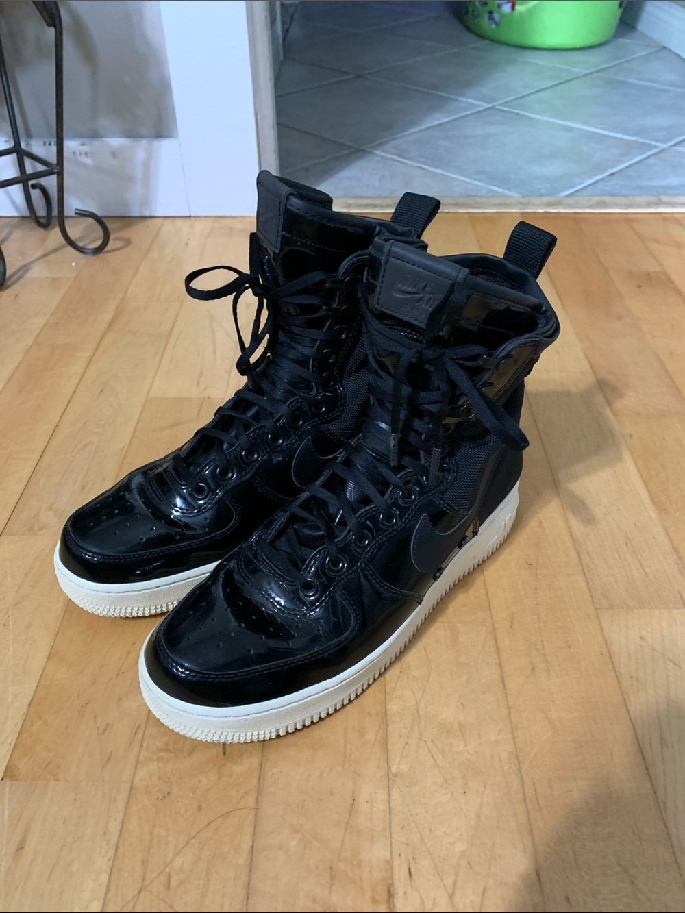 Nike Black High-Top Sneakers with Off-White Sole